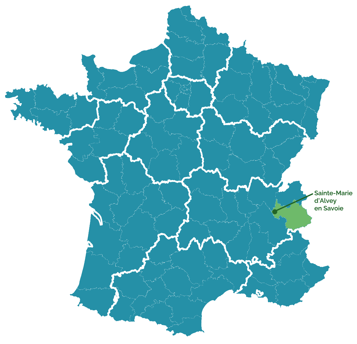 Carte de la France, Sainte-Marie d'Alvey, en Savoie