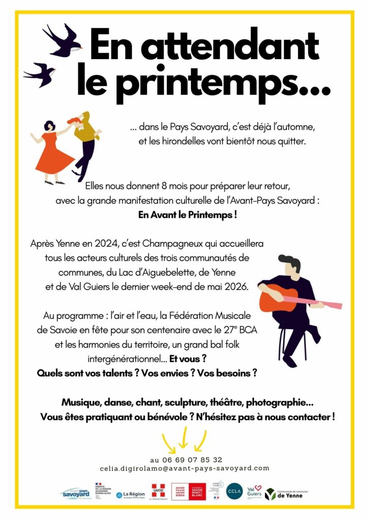 en avant le printemps
dernier week end de mai
quels sont vos talents ? besoins ?